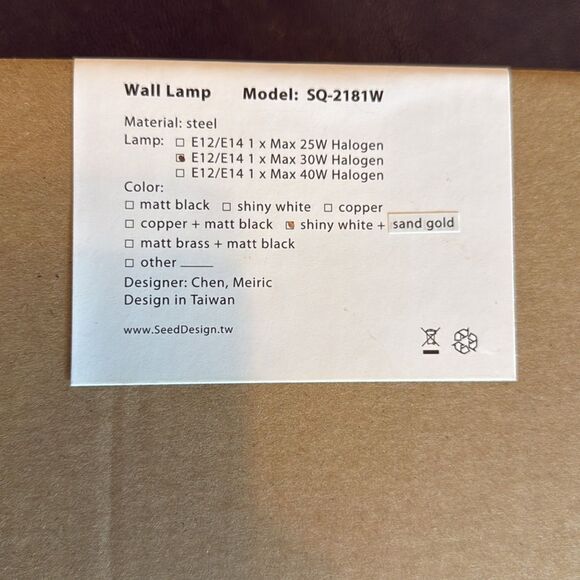 Seed design Dobi White/ Sand Gold Wall Scones - Picture 10 of 13